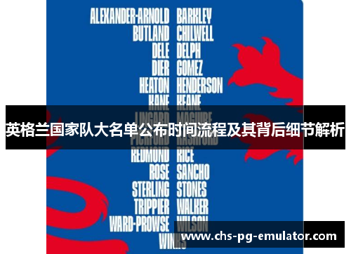 英格兰国家队大名单公布时间流程及其背后细节解析 英格兰国家队大名单公布时间流程及其背后细节解析